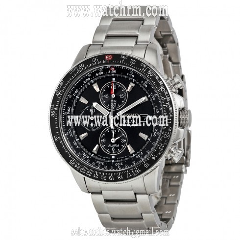 Seiko Prospex Solar Black Dial Alarm Chronograph Men's Watch SSC009