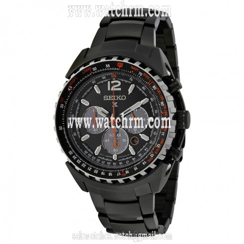 Seiko Prospex Solar Black Dial Black Ion-plated Men's Watch SSC263