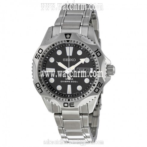 Seiko Prospex Solar Black Dial Stainless Steel Men's Watch SNE107