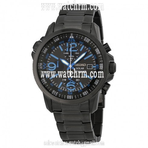 Seiko Prospex Solar Chronograph Compass Black Dial Men's Watch SSC079