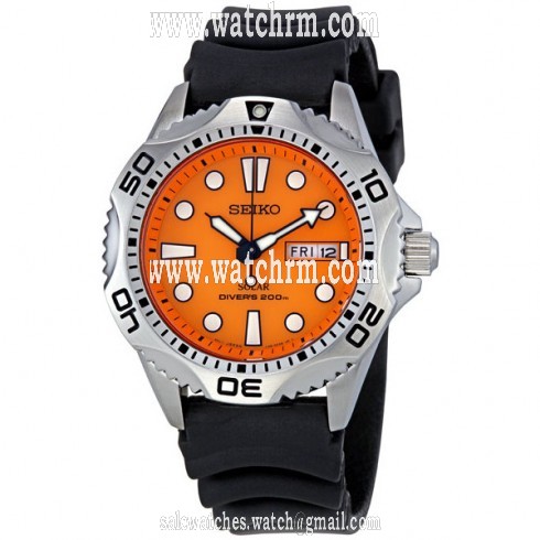 Seiko Prospex Solar Quartz Dive Orange Dial Men's Watch SNE109