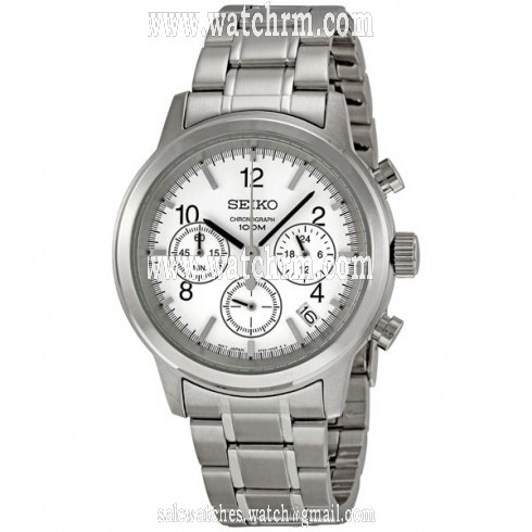 Seiko Quartz Chronograph Silver Dial Men's Watch SSB001