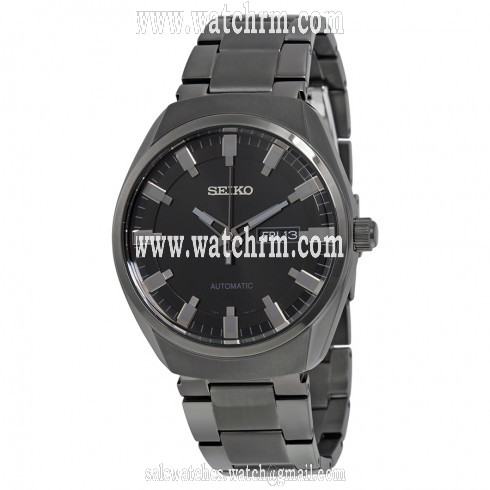 Seiko Recraft Automatic Black Dial Black Ion-plated Men's Watch SNKN43