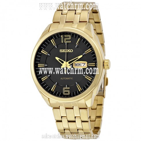 Seiko Recraft Automatic Black Dial Gold-tone Men's Watch SNKN48