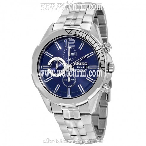 Seiko Recraft Solar Chronograph Blue Dial Stainless steel Men's Watch SSC381