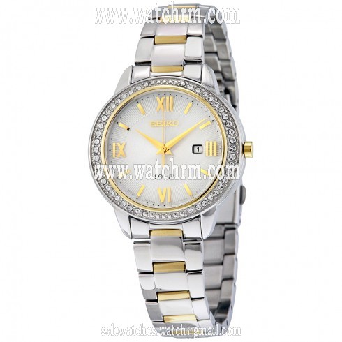 Seiko Recraft Solar Mother of Pearl Dial Two-tone ladies Watch SUT246