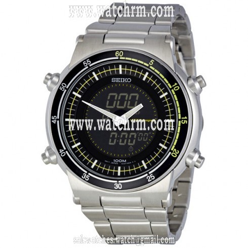 Seiko Retro Analog Digital Alarm Chronograph Men's Watch SNJ023P1