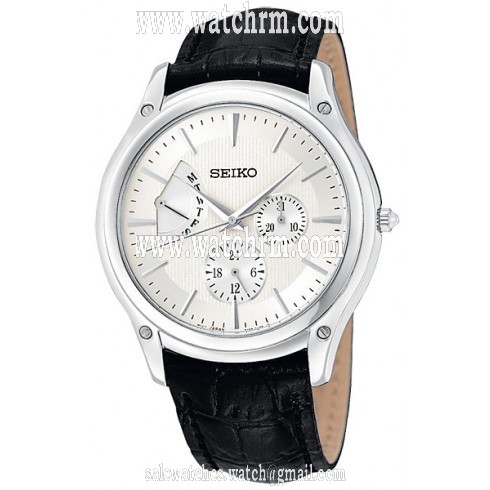 Seiko Retrograde Day/Date Steel Black Men's Watch SNT003