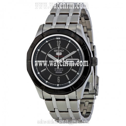 Seiko Series 5 Black Dial Stainless Steel Men's Watch SRP297