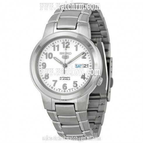 Seiko Series 5 Silver Dial Stainless Streel Men's Watch SNKA13