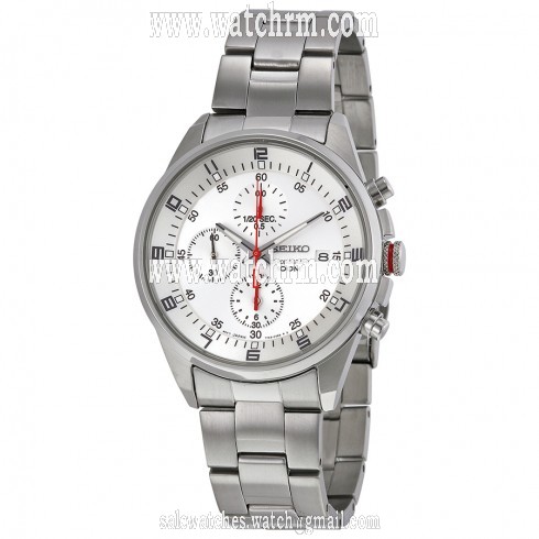 Seiko Silver Dial Chronograph Stainless Steel Men's Watch SNDC87