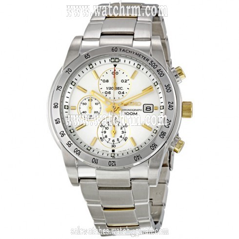 Seiko Silver Dial Chronograph Tachymeter Stainless Steel Men's Watch SNDD07