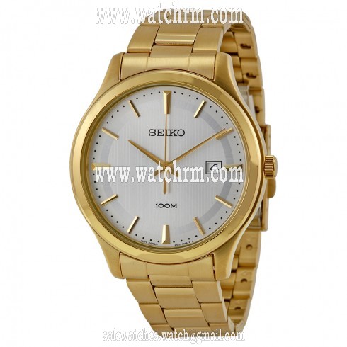 Seiko Silver Dial Gold-tone Men's Watch SUR054
