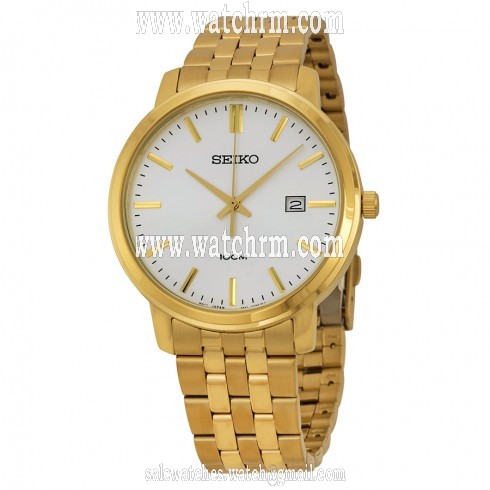 Seiko Silver Dial Gold-tone Men's Watch SUR112
