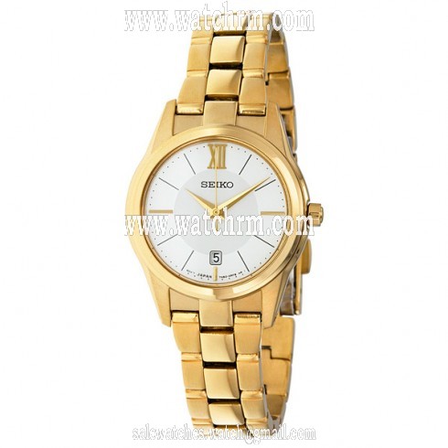 Seiko Silver Dial Gold Tone Stainless Steel Ladies Watch SXDC82