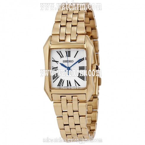 Seiko Silver Dial Gold Tone Stainless Steel Ladies Watch SXGP22