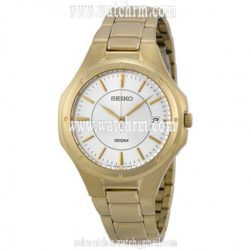 Seiko Silver Dial Gold-tone Stainless Steel Men's Watch SGEF64