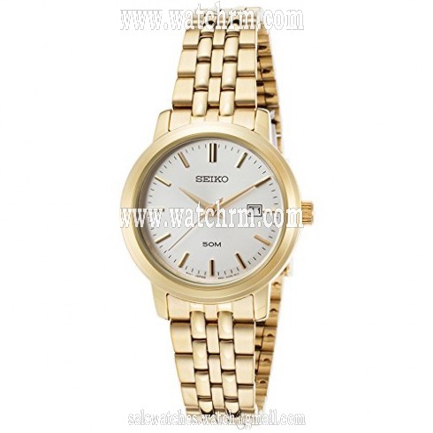 Seiko Silver Dial Gold-plated Ladies Watch SUR824