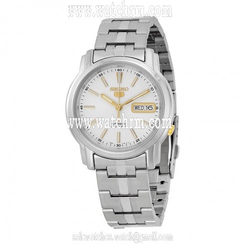 Seiko Silver Dial Stainless Steel Men's Watch SNKL77