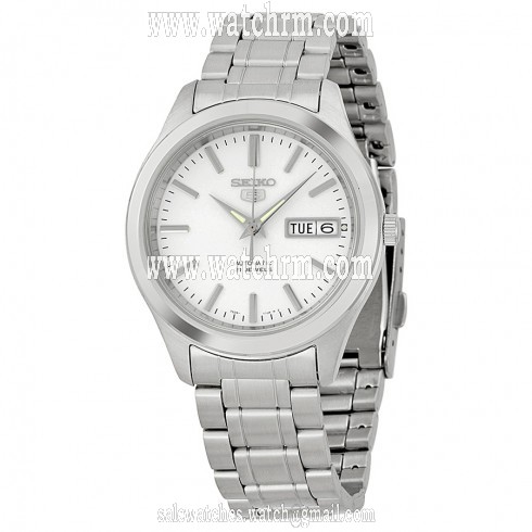 Seiko Silver Dial Stainless Steel Men's Watch SNKM41