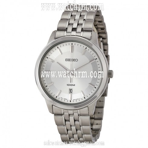 Seiko Silver Dial Stainless Steel Men's Watch SUR027
