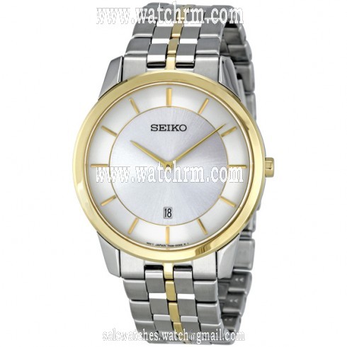 Seiko Silver Dial Two Tone Men's Watch SKP382