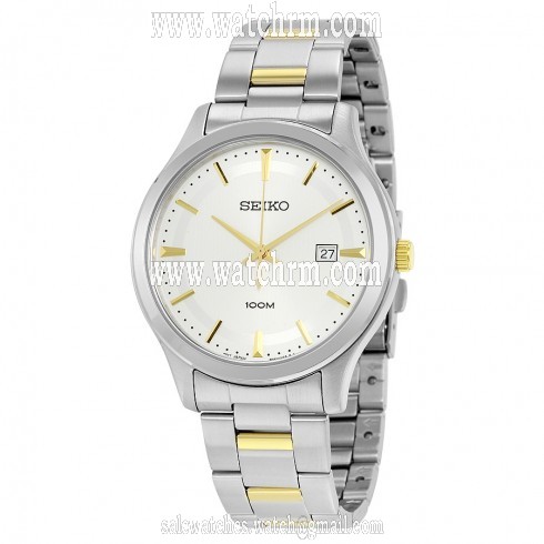 Seiko Silver Dial Two Tone Stainless Steel Men's Watch SUR053