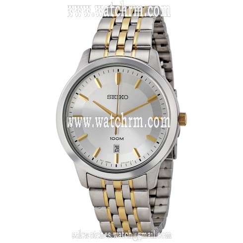 Seiko Silver Dial Two-tone Stainless Steel Men's Watch SUR033