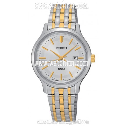Seiko Silver Dial Two-tone Stainless Steel Quartz Ladies Watch SUR793