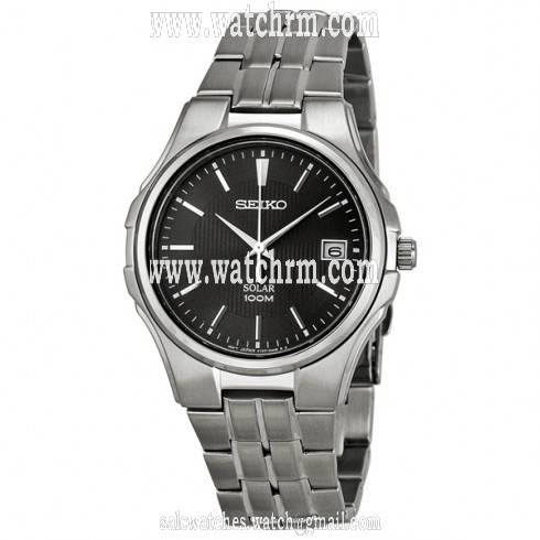 Seiko Solar Analog Black Dial Men's Watch SNE121