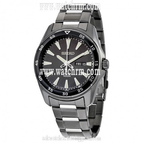 Seiko Solar Black Dial Black Ion-plated Men's Watch SNE401