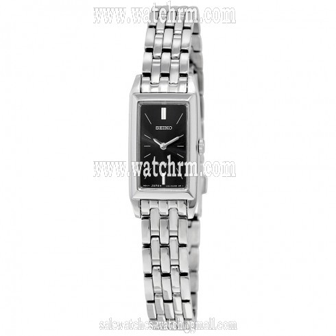 Seiko Solar Black Dial Stainless Steel Ladies Watch SUP043