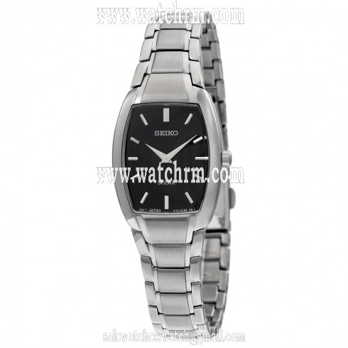 Seiko Solar Black Dial Stainless Steel Ladies Watch SUP259