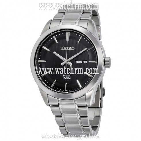 Seiko Black Dial Stainless Steel Men's Watch SNE363P1S
