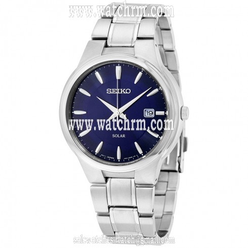 Seiko Solar Black Dial Stainless Steel Men's Watch SNE403