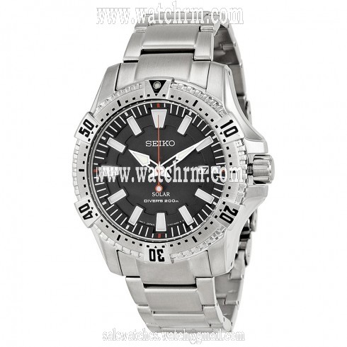Seiko Solar Black Dial Stainless Steel Men's Watch SNE293