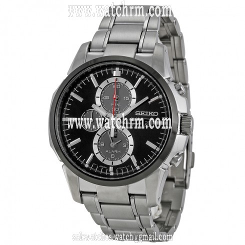 Seiko Solar Black Dial Stainless Steel Men's Watch SSC087