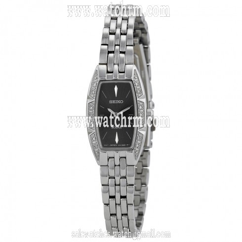 Seiko Solar Black Dial Steel Ladies Watch SUP149