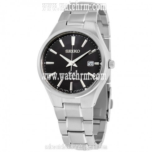 Seiko Solar Black Dial Titanium Men's Watch SNE377