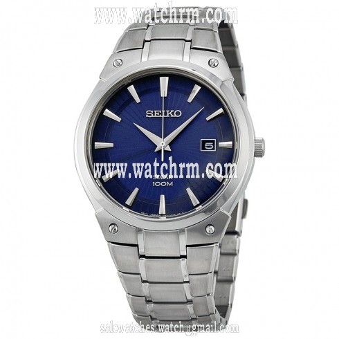 Seiko Solar Blue Dial Stainless Steel Men's Watch SNE323