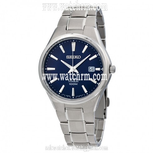Seiko Solar Blue Dial Titanium Men's Watch SNE381