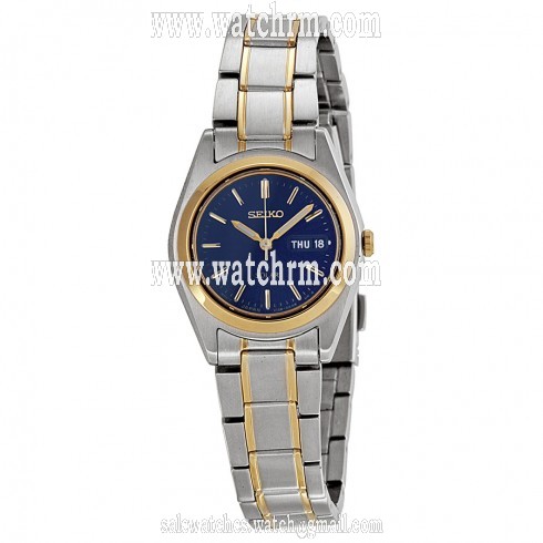 Seiko Solar Blue Dial Two-tone Ladies Watch SUT110