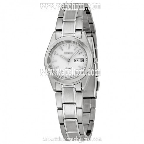 Seiko Solar Champagne Dial Stainless Steel Ladies Watch SUT119