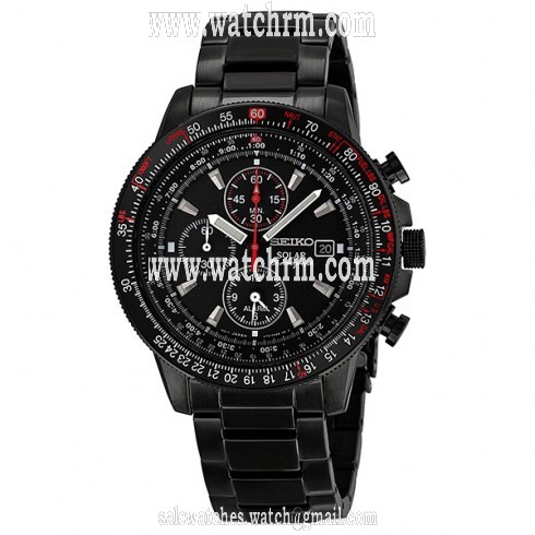 Seiko Solar Chronograph All Black Men's Watch SSC145
