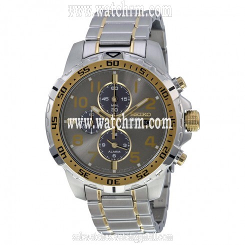 Seiko Solar Chronograph Grey Dial Stainless Steel Men's Watch SSC304