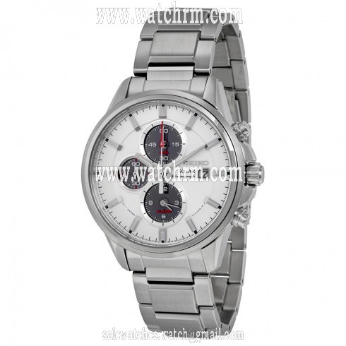 Seiko Solar Chronograph White Dial Stainless Steel Men's Watch SSC251