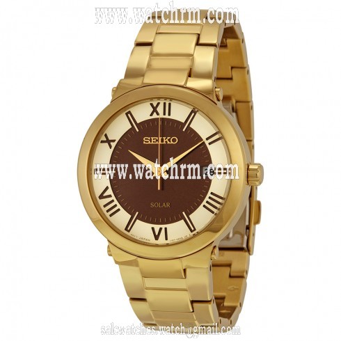 Seiko Solar Gold-tone Men's Watch SNE884