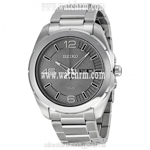 Seiko Solar Grey Dial Stainless Steel Men's Watch SNE273