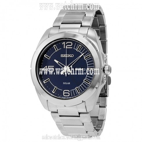 Seiko Solar Metallic Blue Dial Stainless Steel Men's Watch SNE337