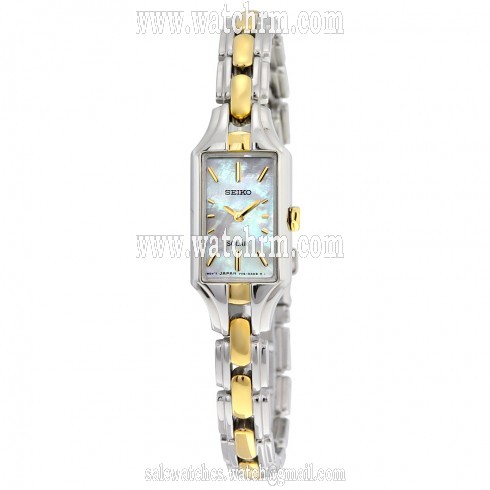Seiko Solar Mother of Pearl Dial Two Tone Ladies Watch SUP164